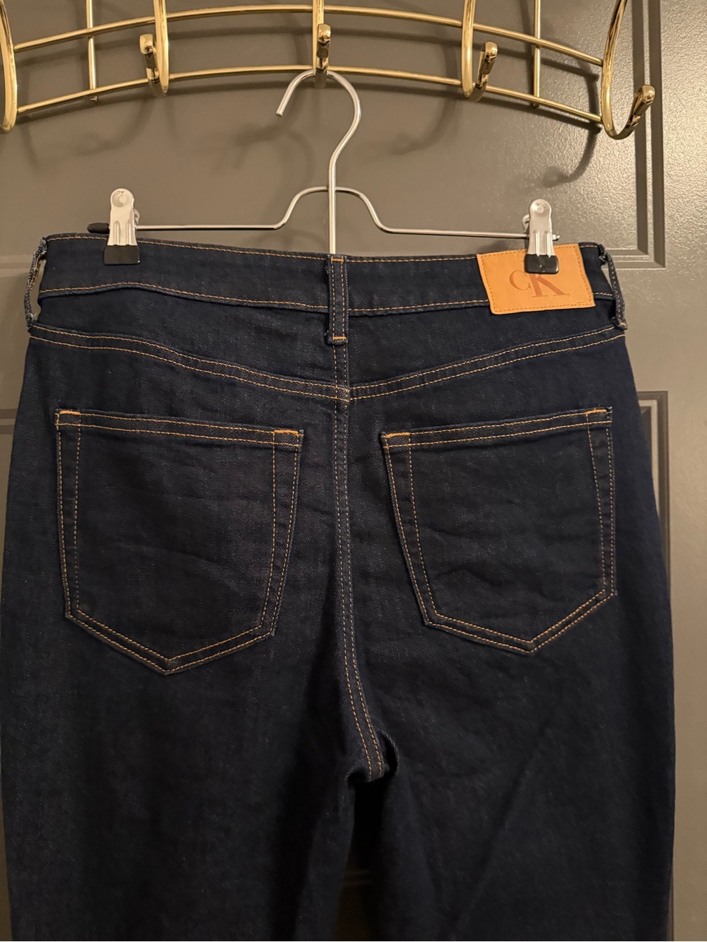 Calvin Klein High-Rise Flare Dark Blue Women's Jeans - Picture 7 of 7